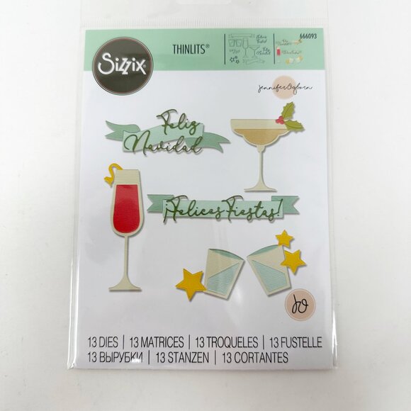 Sizzix Thinlits Christmas Holiday Feliz Navidad Die Cut Sets Bundle Holiday - Picture 6 of 7
